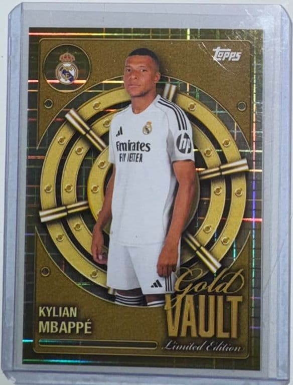 2025 Topps Real Madrid Gold Vault Limited Edition #GV-7 Kylian Mbappé