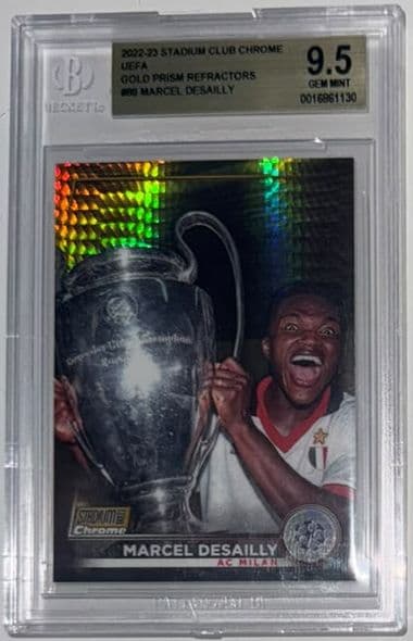 2022-23 Topps Stadium Club Chrome UEFA Gold Prism Refractor #88 Marcel Desailly /50 BGS 9.5