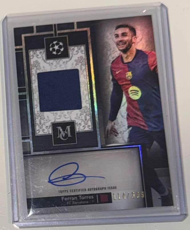 2024-25 Topps Museum Collection UEFA Club Competitions Autograph Relic #MAR-FT Ferran Torres /399