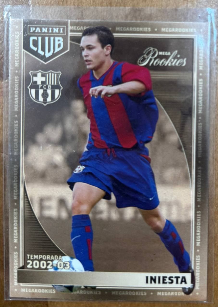 2002–03 Panini Megacracks Club Mega Rookies #48 Andrés Iniesta Rookie Card (RC)
