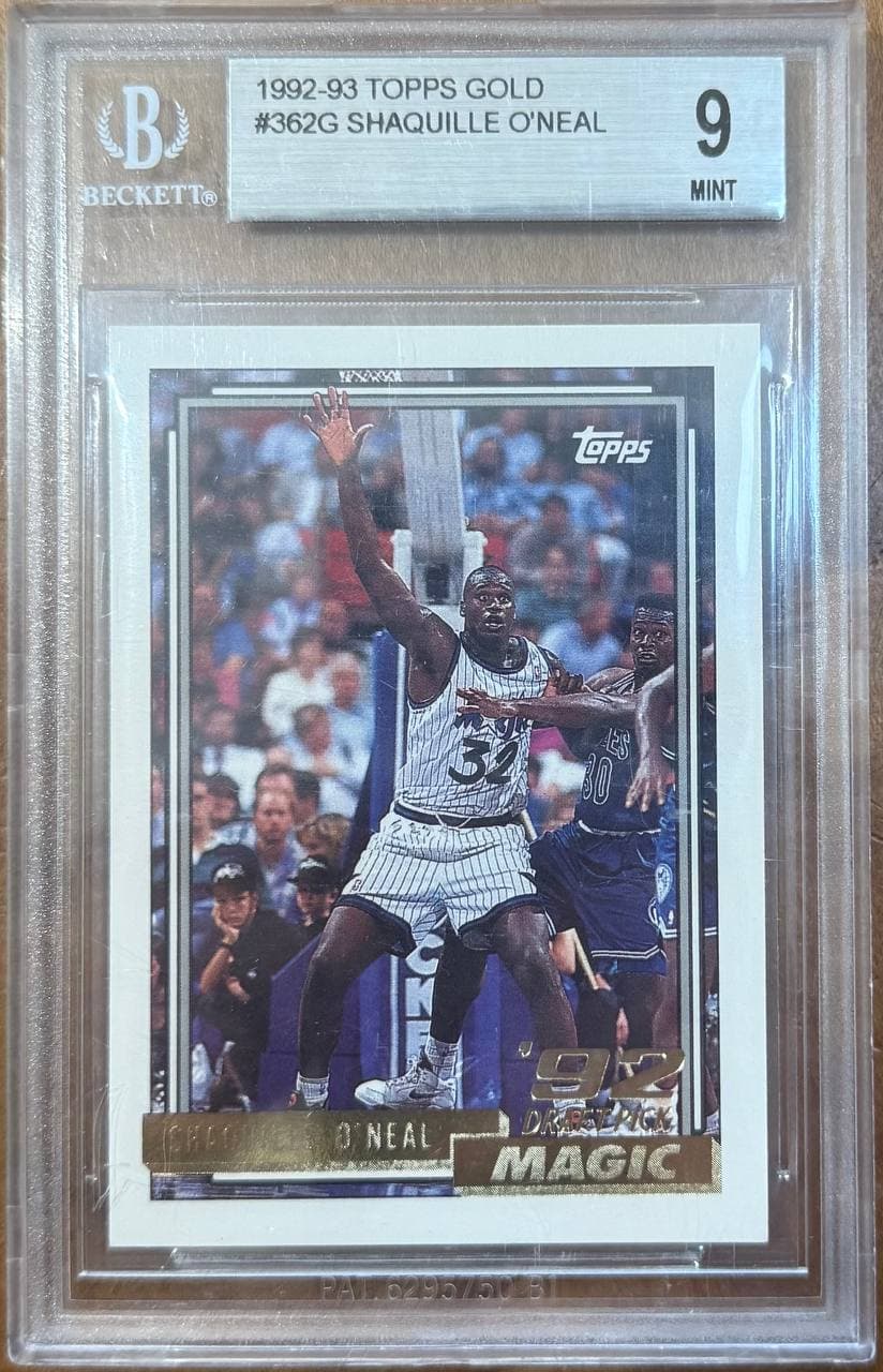 1992–93 Topps Gold #362G Shaquille O'Neal Rookie Card (RC) BGS 9 Mint