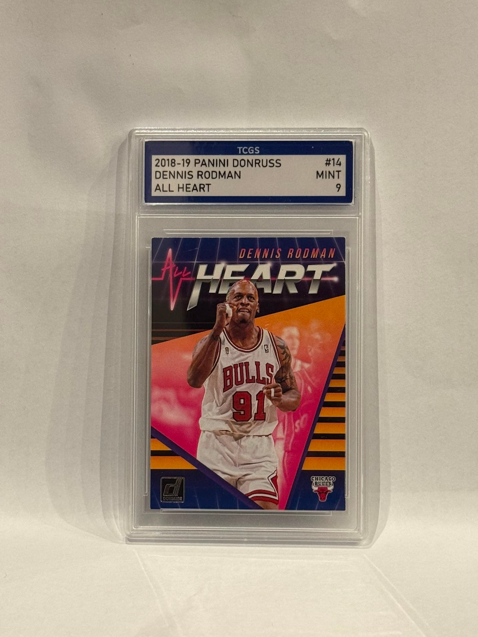 2018-19 Panini Donruss All Heart #14 Dennis Rodman TCGS 9 Mint