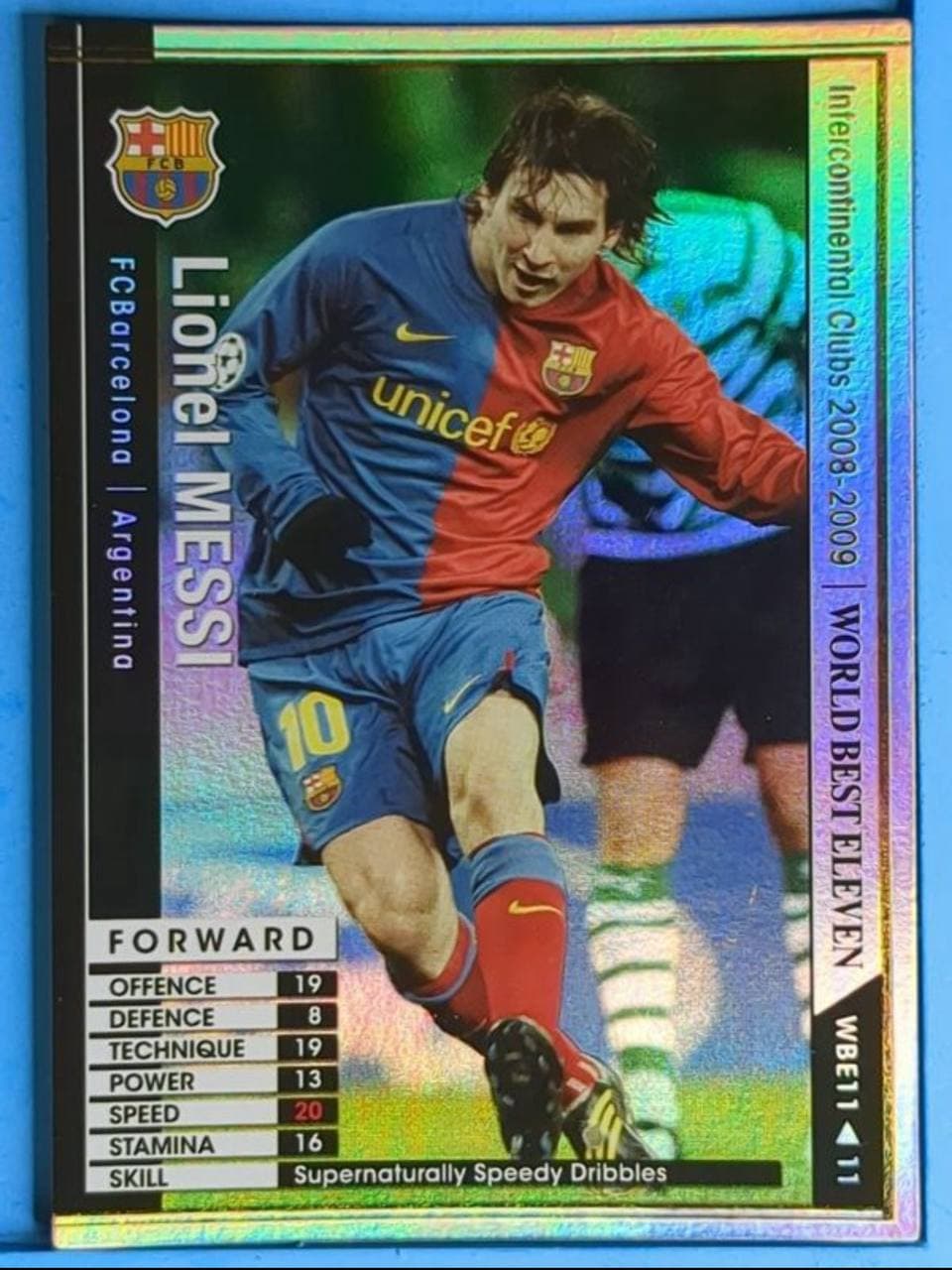2008–09 Panini WCCF Intercontinental Clubs World Best Eleven WBE11 Lionel Messi