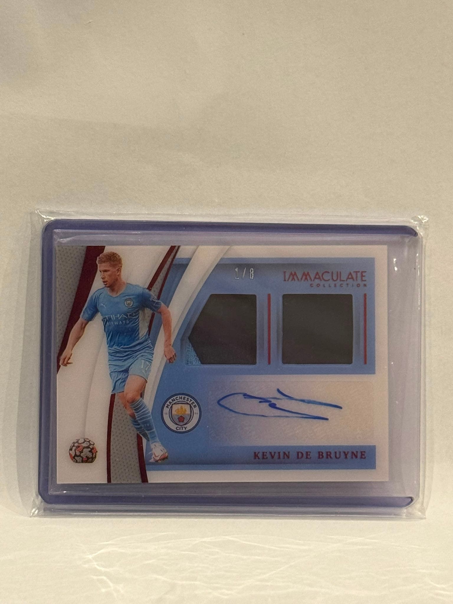 2021 Panini Immaculate Collection Dual Relic Autograph #DU-KDB Kevin De Bruyne /8