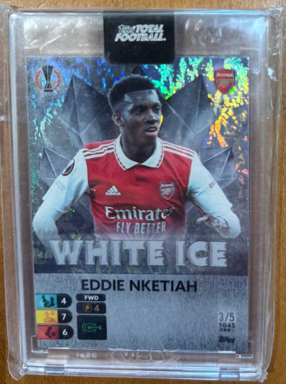 2024 Topps Total Football White Ice #1045 Eddie Nketiah /5
